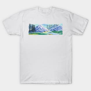 Psalm 23:4 Mountains and Valleys - Even though I walk through the valley of death T-Shirt